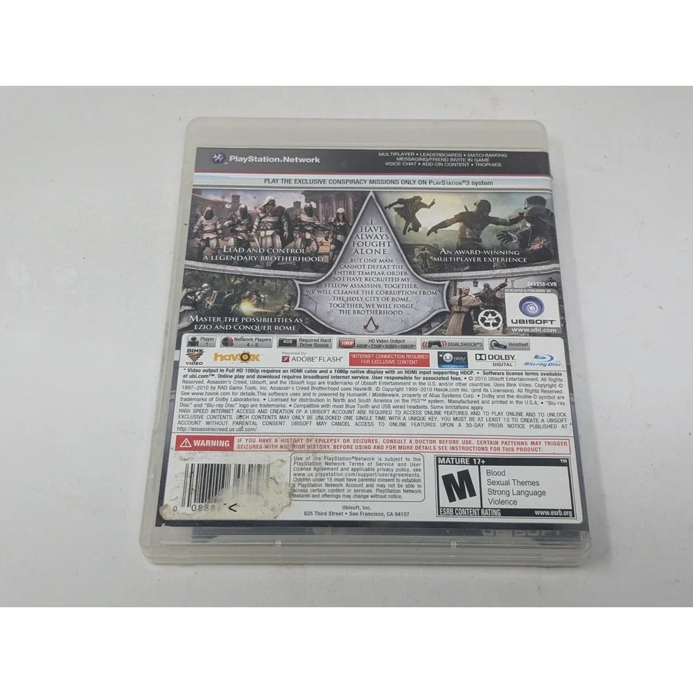 Assassin's Creed Brotherhood PlayStation 3 PS3‎ Complete CIB